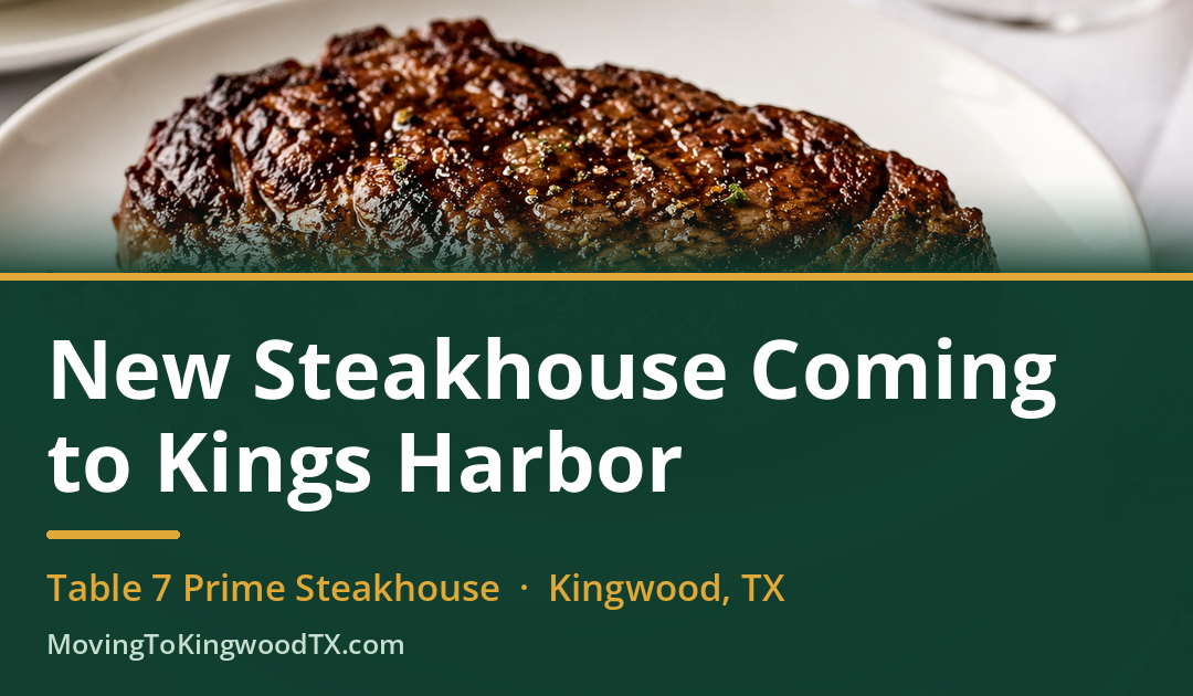 Illustration of a plated steak representing the new steakhouse coming to Kings Harbor in Kingwood, Texas